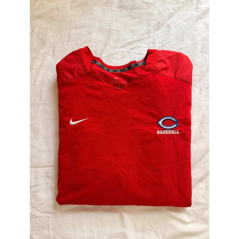 Nike Cincinnati reds Baseball Dri-FIT Red Windshirt Pullover V-Neck Mens XL